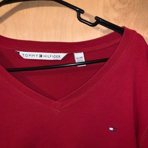 Tommy Hilfiger XL Red Shirt! Cute worn oversized